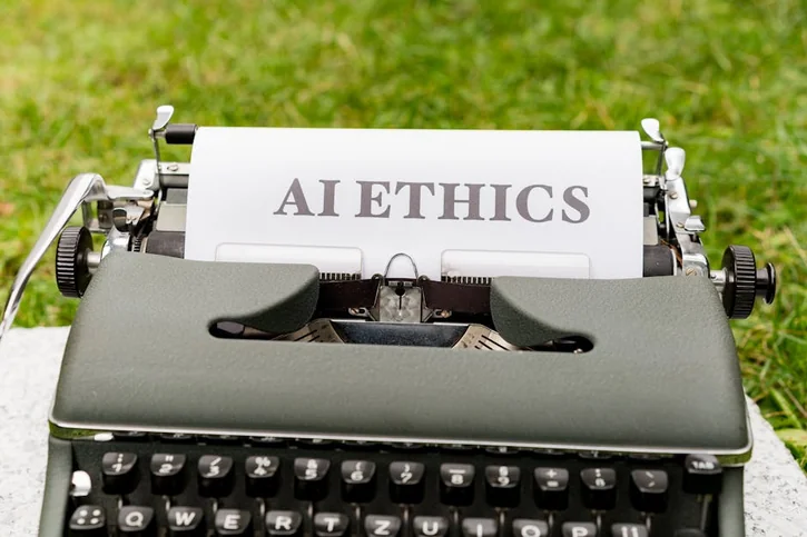 A vintage typewriter outdoors displaying 