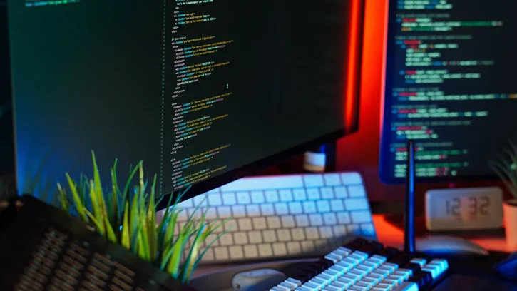 Code Monitor Home Office color Lighting Setup